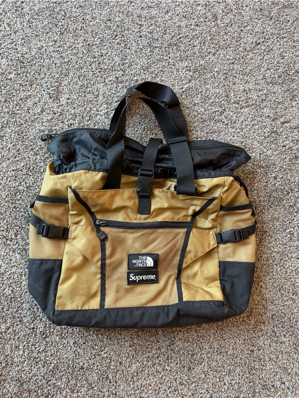 Supreme x The North Face Adventure Tote Bag SS20 Gold Black Rare Streetwear TNF